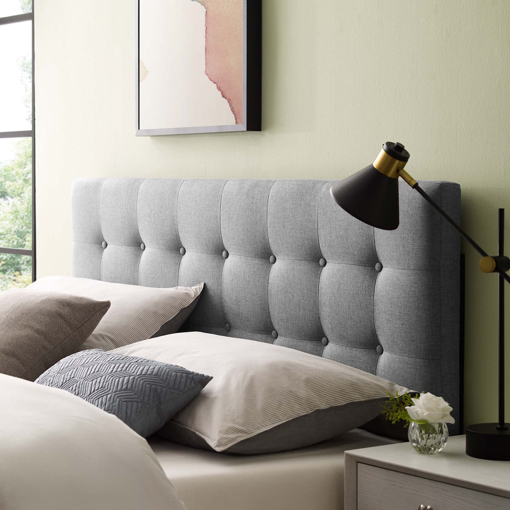 Emily Upholstered Fabric Full Headboard by Modway