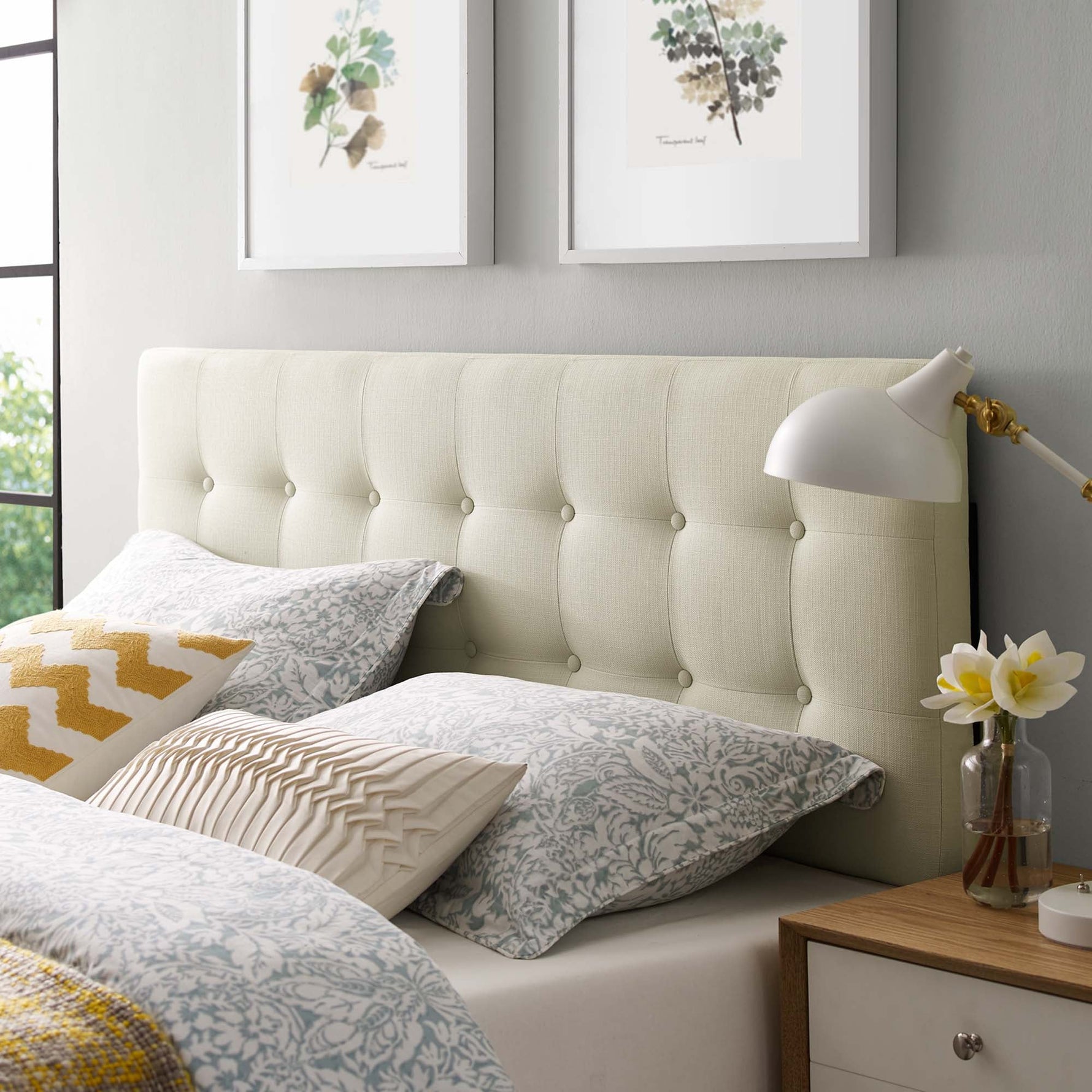 Emily Upholstered Fabric Full Headboard by Modway