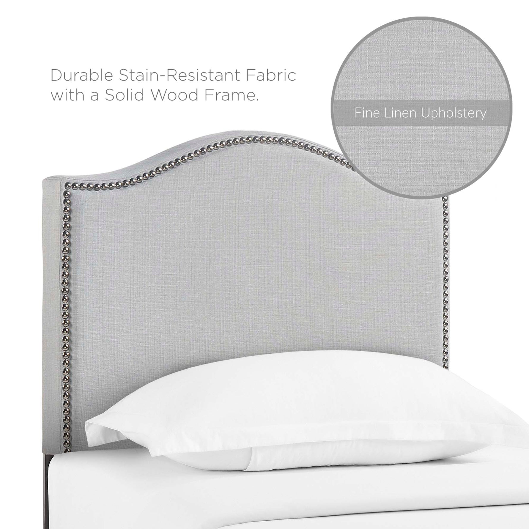 Curl Nailhead Upholstered Twin Headboard by Modway