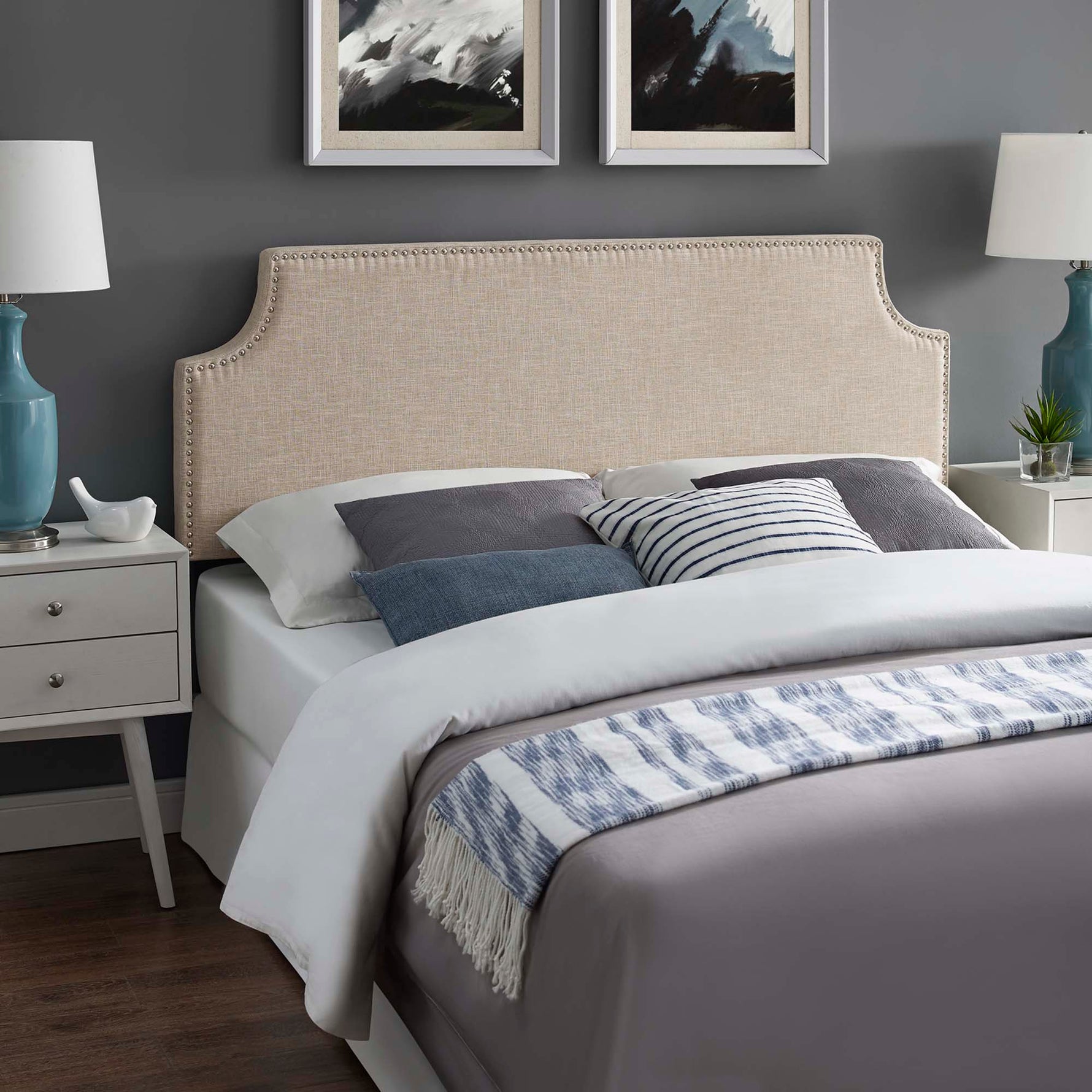 Laura Upholstered Fabric Queen Headboard by Modway