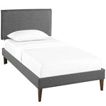 Camille Fabric Twin Platform Bed with Squared Tapered Legs by Modway