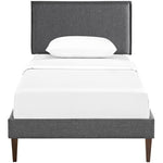 Camille Fabric Twin Platform Bed with Squared Tapered Legs by Modway
