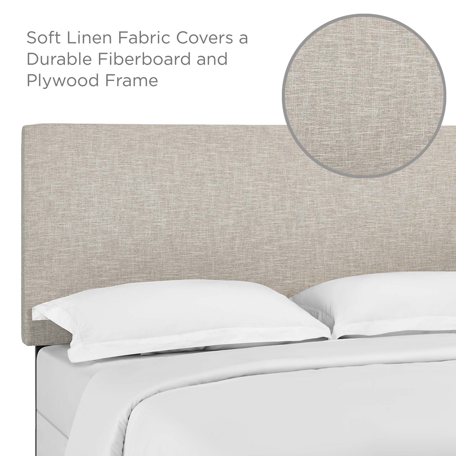 Taylor Upholstered Linen Fabric King and California King Headboard by Modway