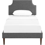 Corene Fabric Twin Platform Bed with Squared Tapered Legs by Modway