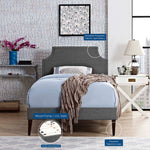 Corene Fabric Twin Platform Bed with Squared Tapered Legs by Modway