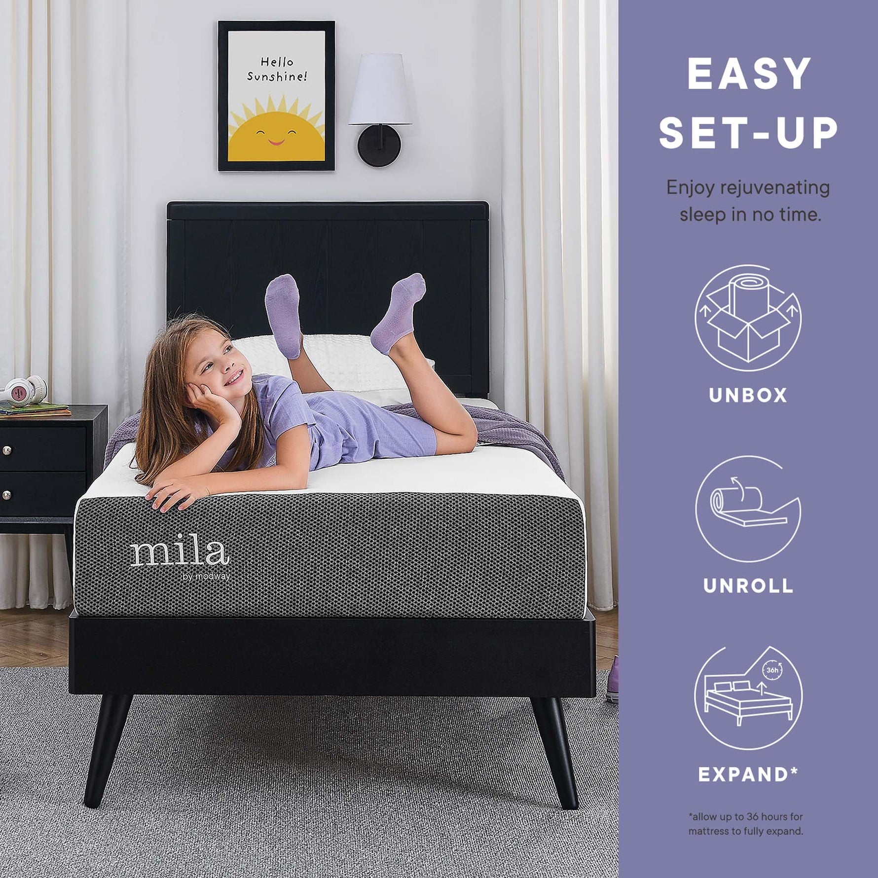 Mila 6" Foam Twin Mattress Set of 2 by Modway