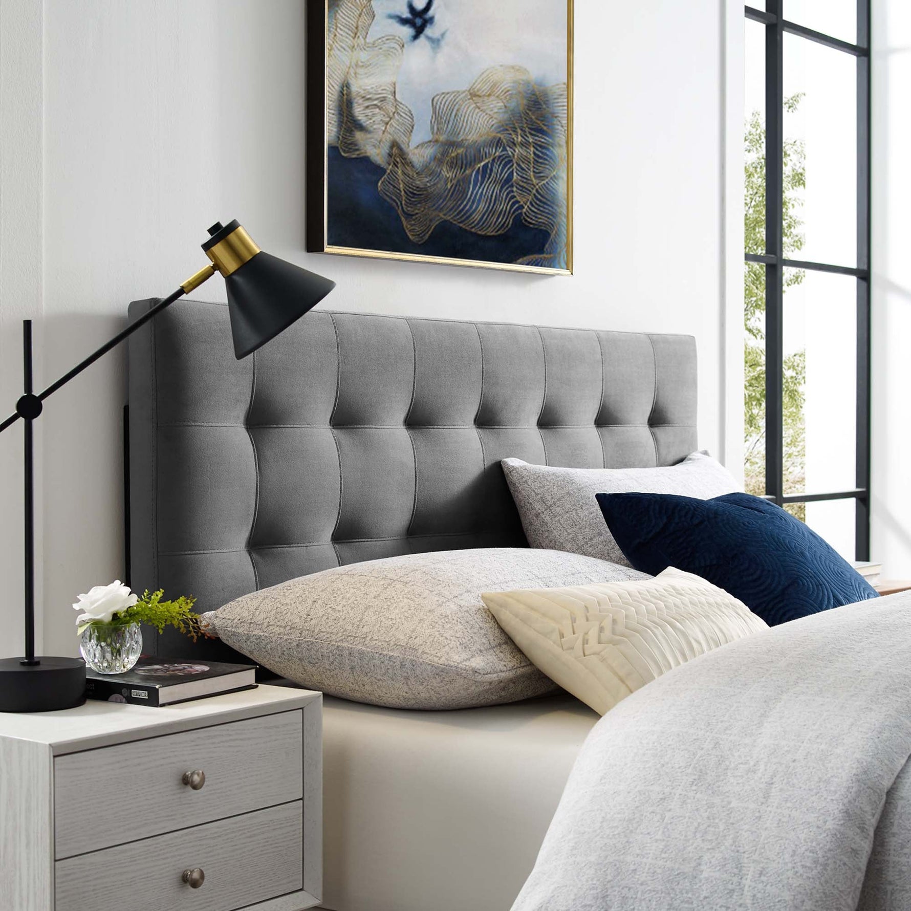 Lily Biscuit Tufted Performance Velvet Full Headboard by Modway