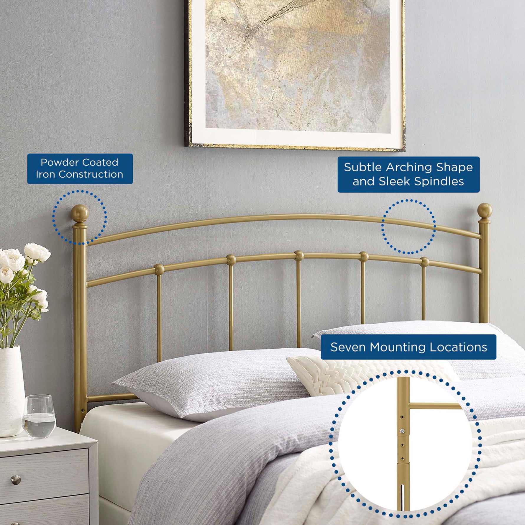 Abigail Metal King Headboard by Modway