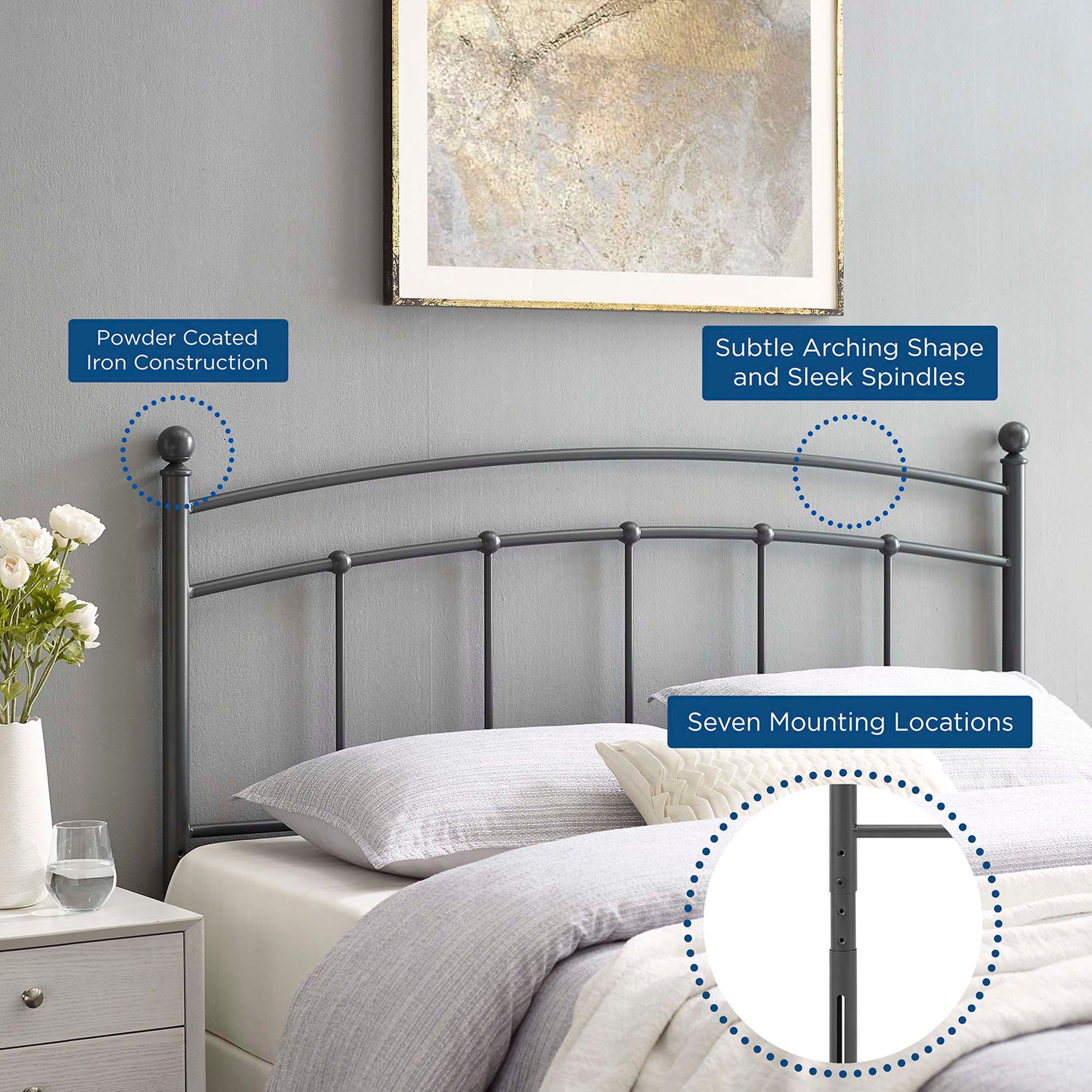 Abigail Metal King Headboard by Modway