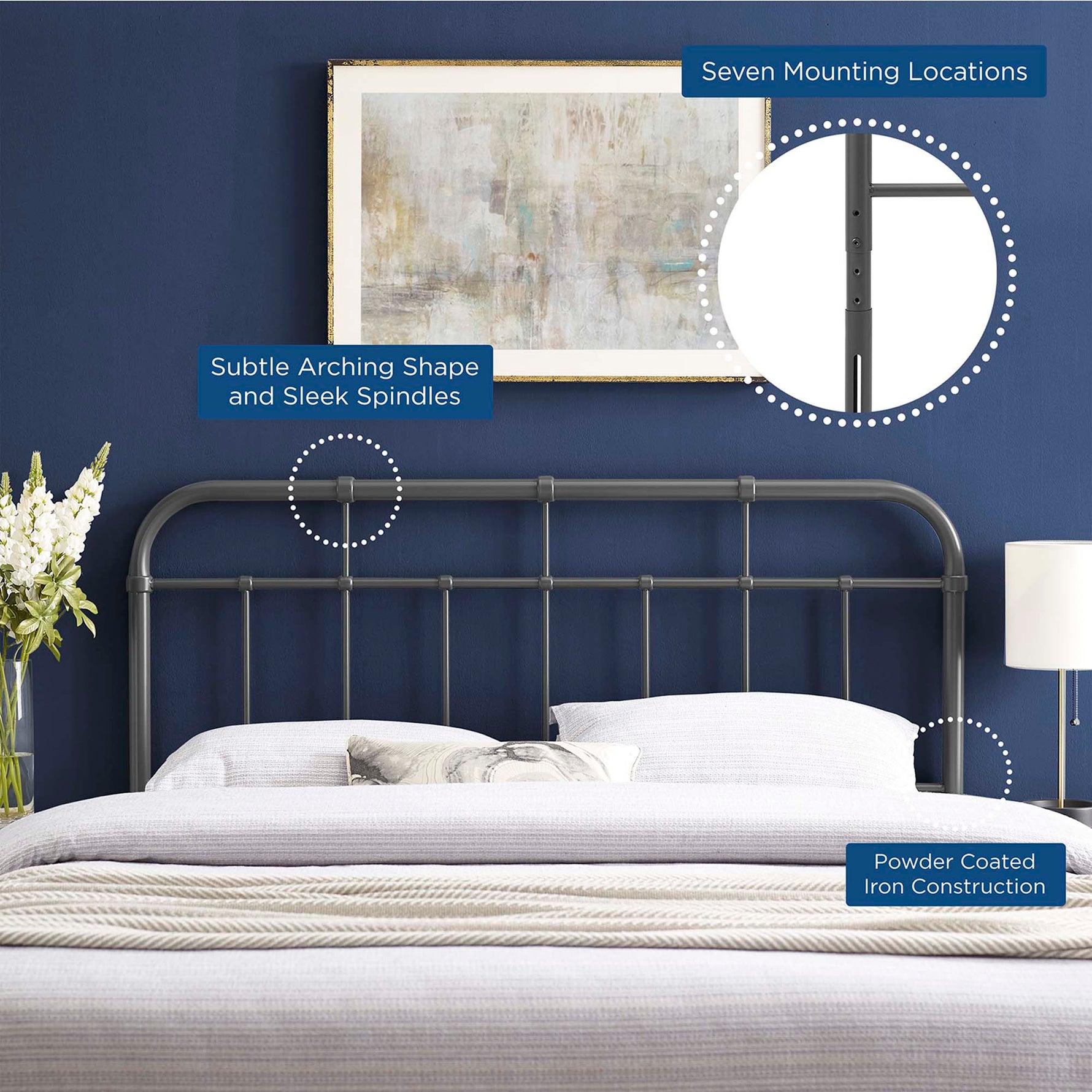 Alessia Metal King Headboard by Modway