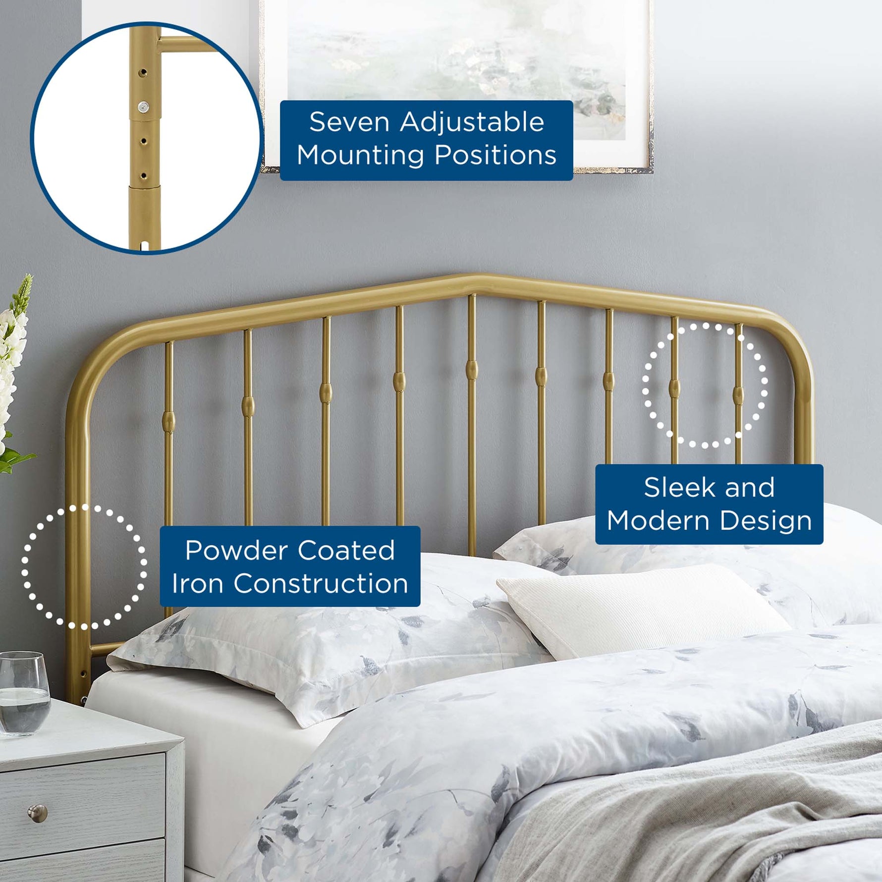 Lennon Metal Full Headboard by Modway