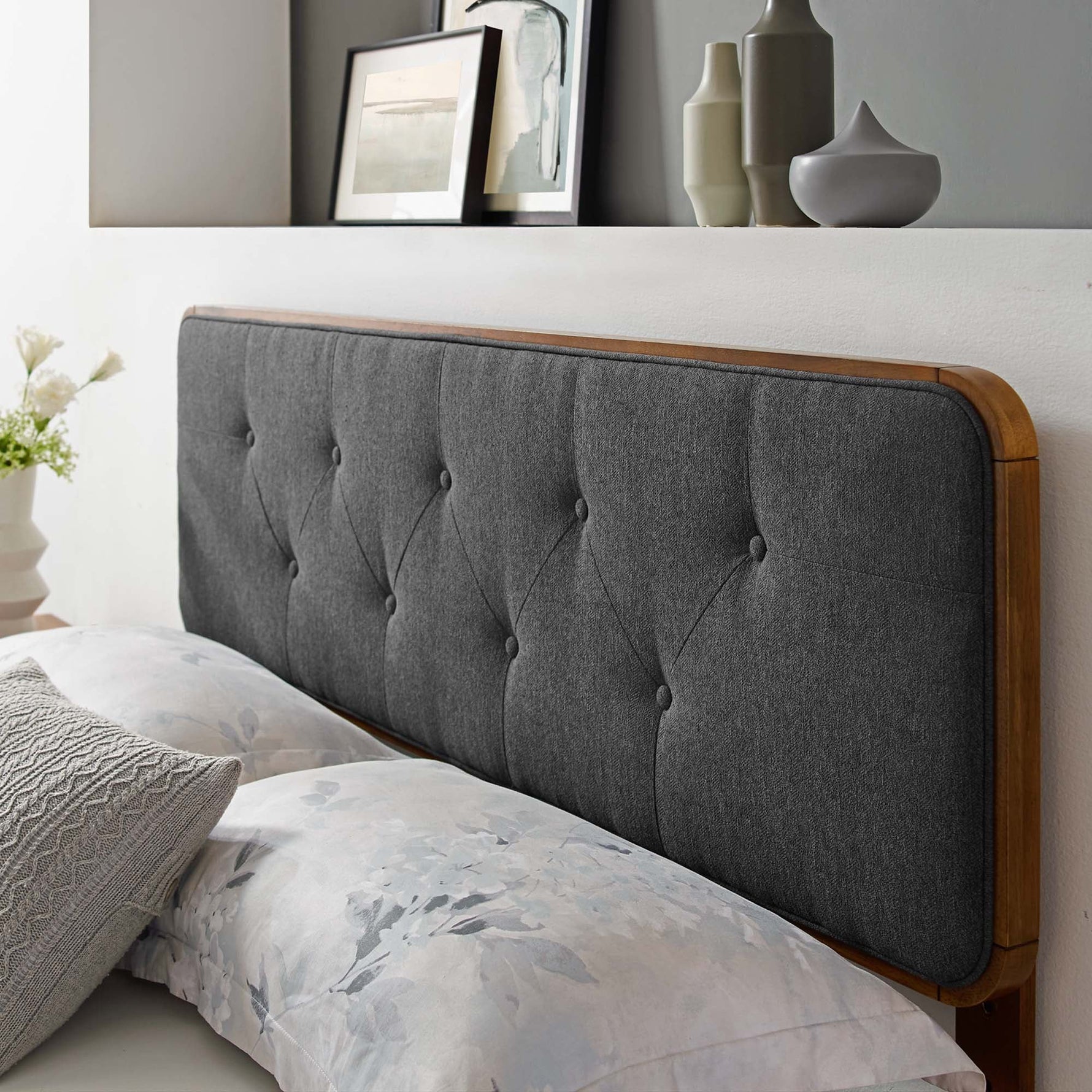 Collins Tufted Fabric and Wood Queen Headboard by Modway