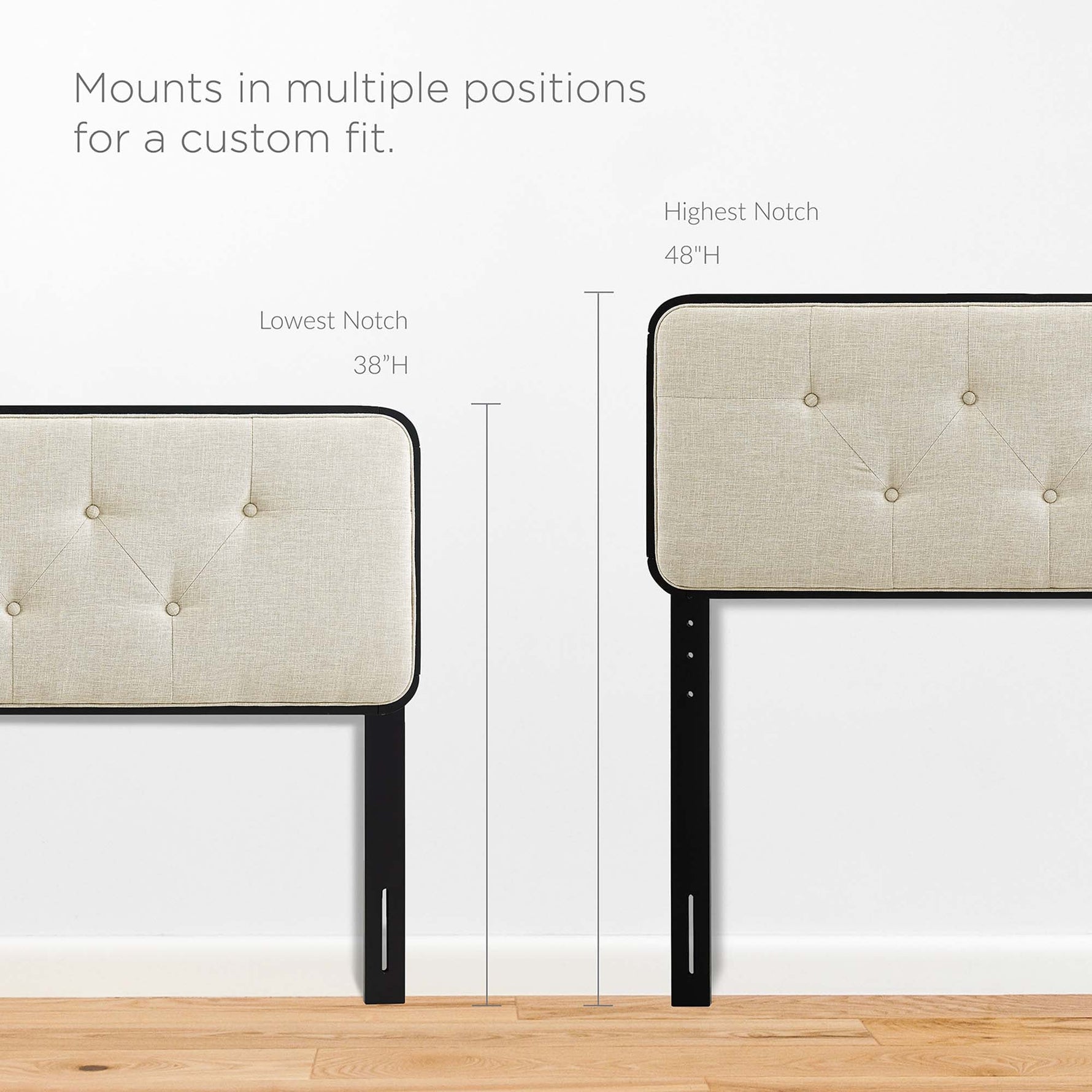 Collins Tufted Fabric and Wood King Headboard by Modway