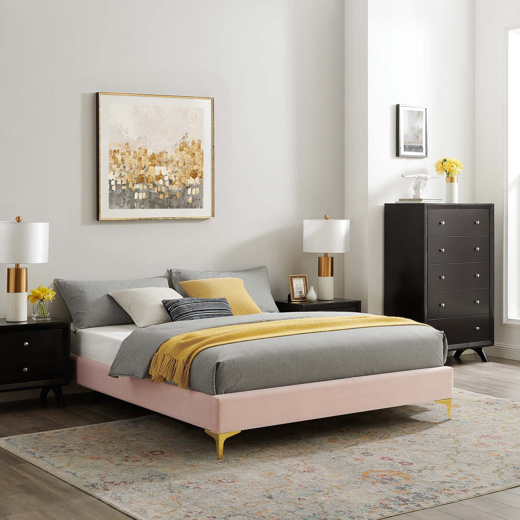 Sutton Performance Velvet Queen Bed Frame by Modway