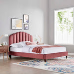 Daisy Performance Velvet Queen Platform Bed by Modway