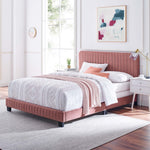 Celine Channel Tufted Performance Velvet Queen Bed by Modway