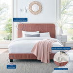 Celine Channel Tufted Performance Velvet King Platform Bed by Modway