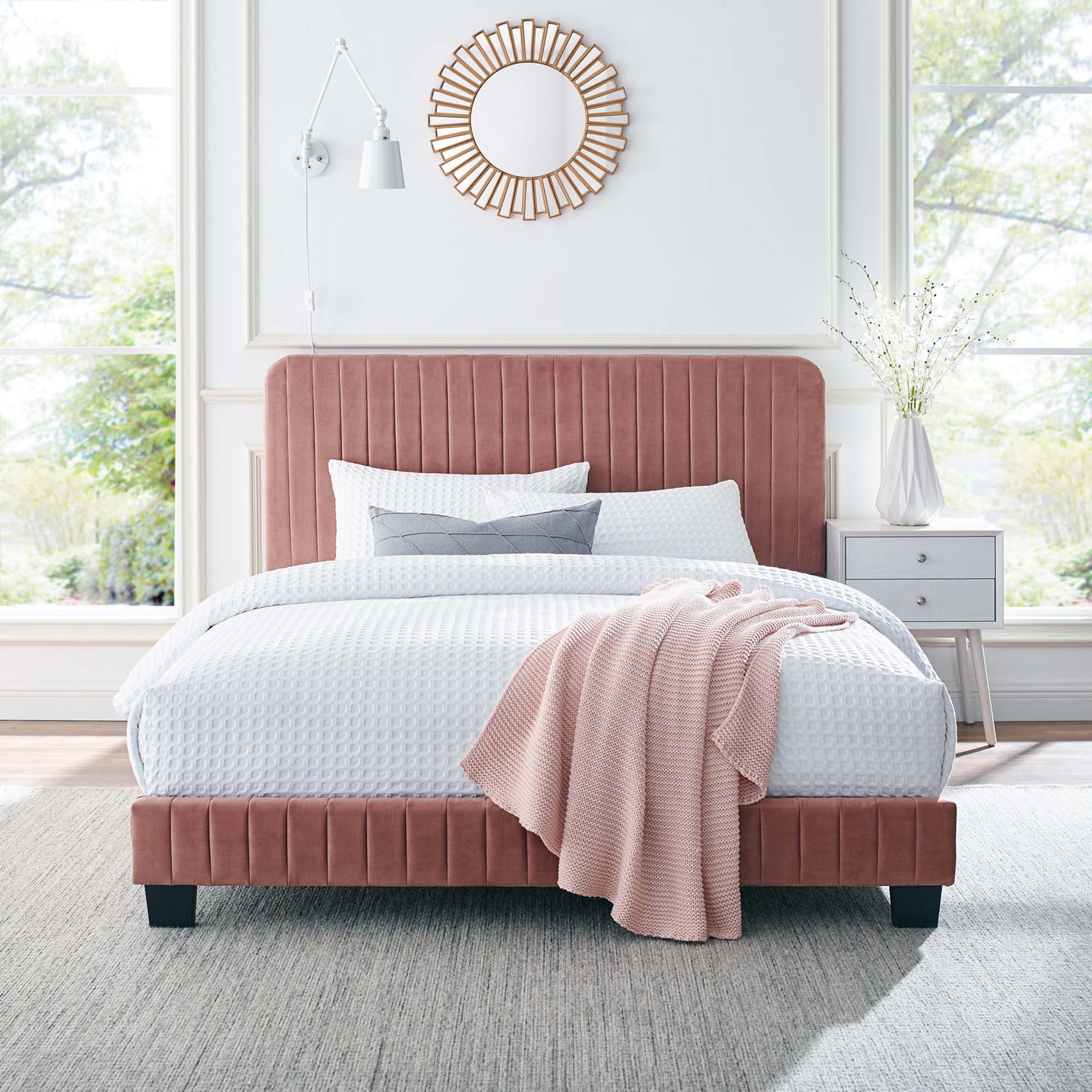 Celine Channel Tufted Performance Velvet King Platform Bed by Modway
