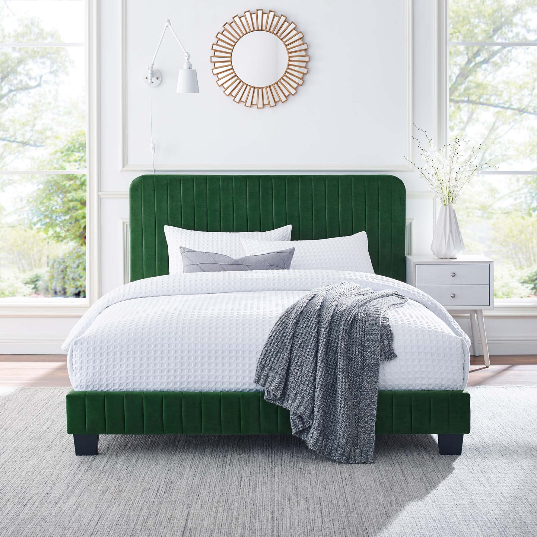 Celine Channel Tufted Performance Velvet King Platform Bed by Modway