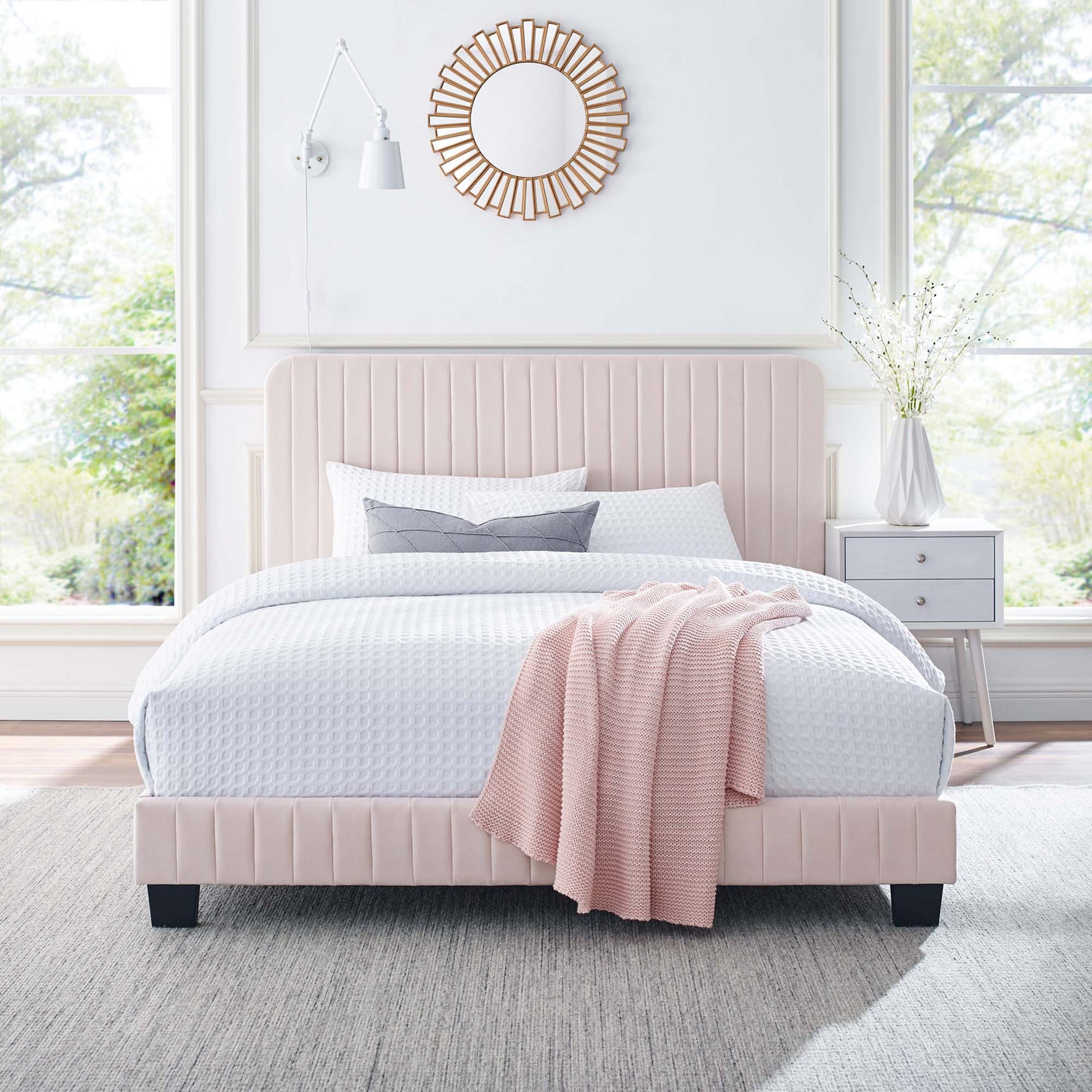 Celine Channel Tufted Performance Velvet King Platform Bed by Modway