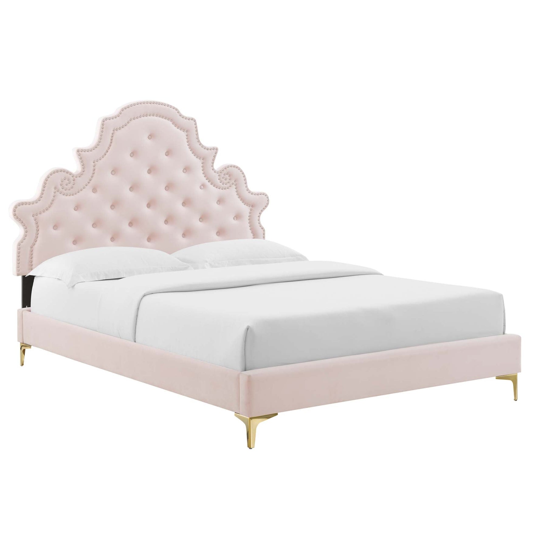 Gwyneth Tufted Performance Velvet Queen Platform Bed by Modway