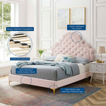 Gwyneth Tufted Performance Velvet Queen Platform Bed by Modway