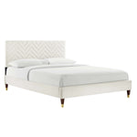 Leah Chevron Tufted Performance Velvet Queen Platform Bed by Modway