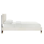 Leah Chevron Tufted Performance Velvet Queen Platform Bed by Modway