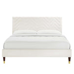 Leah Chevron Tufted Performance Velvet Queen Platform Bed by Modway