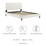 Leah Chevron Tufted Performance Velvet Queen Platform Bed by Modway