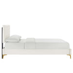 Leah Chevron Tufted Performance Velvet Full Platform Bed by Modway