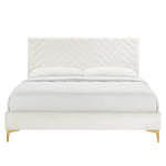 Leah Chevron Tufted Performance Velvet Full Platform Bed by Modway