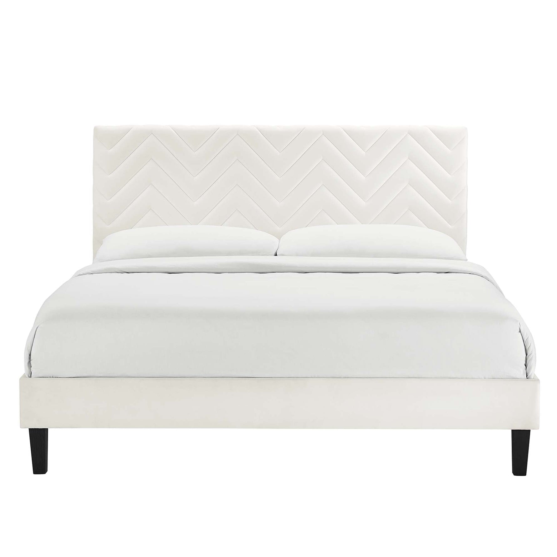 Leah Chevron Tufted Performance Velvet Full Platform Bed by Modway