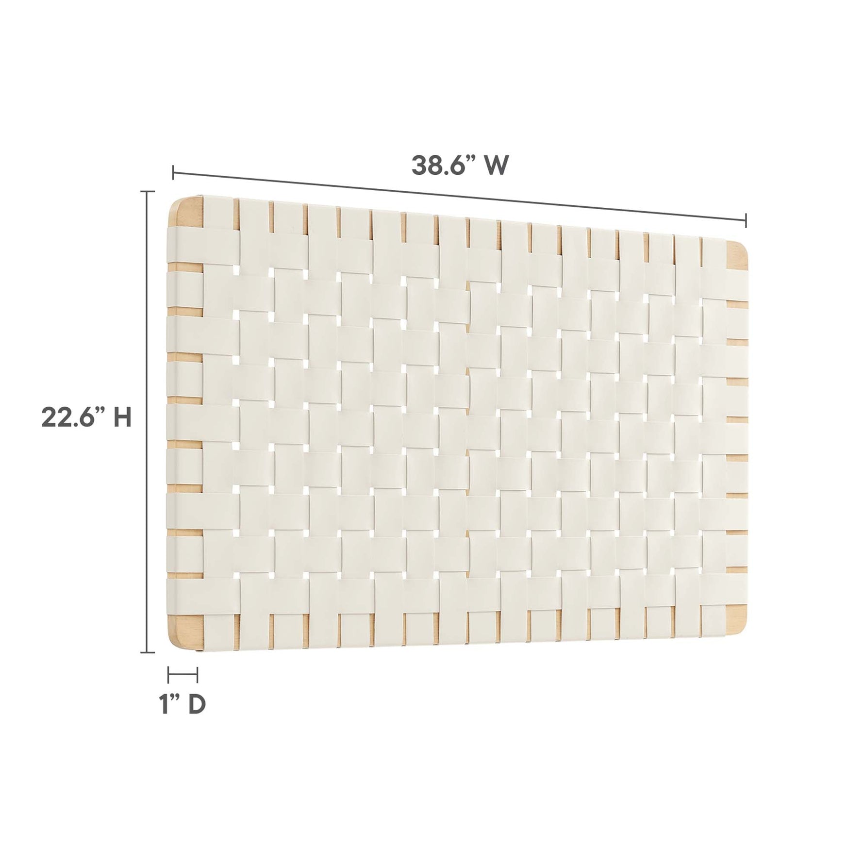Sparta Weave Wall-Mount Vegan Leather Twin Headboard by Modway