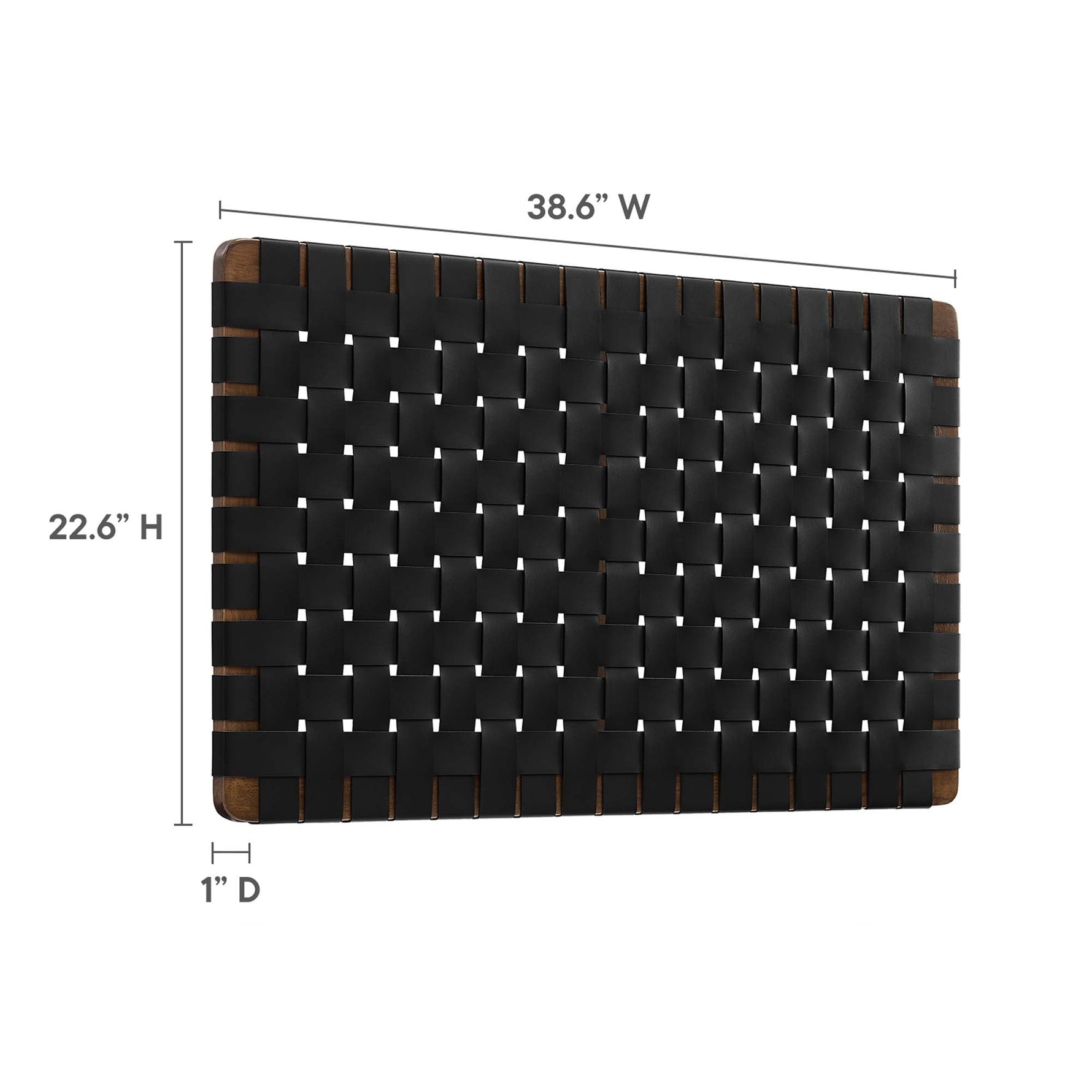 Sparta Weave Wall-Mount Vegan Leather Twin Headboard by Modway