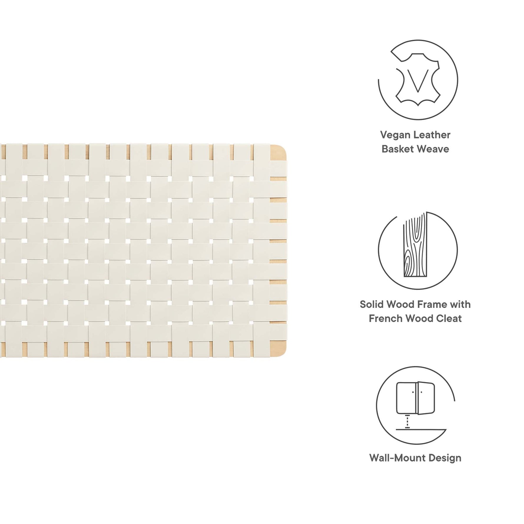 Sparta Weave Vegan Leather Full Headboard by Modway