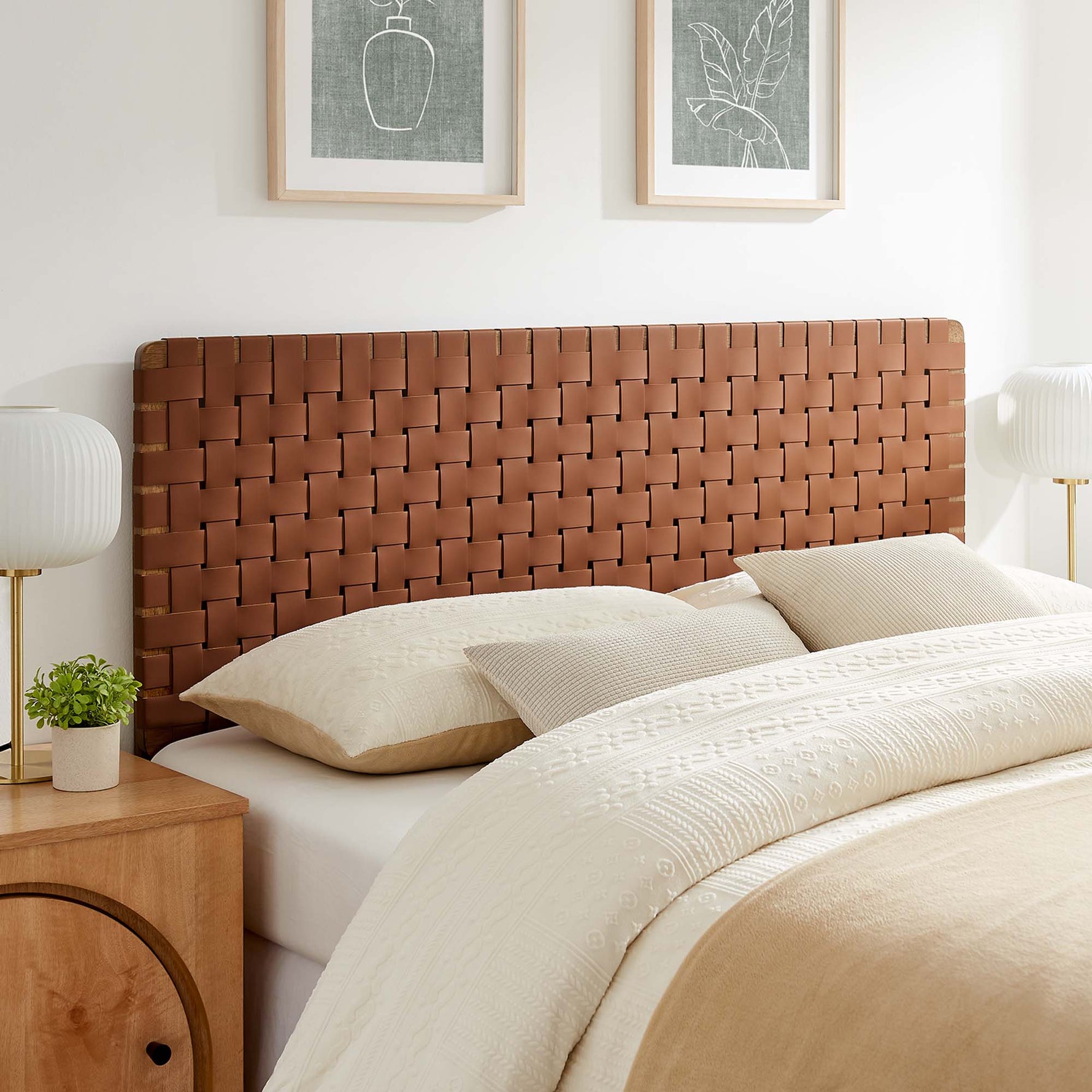 Sparta Weave Vegan Leather Queen Headboard by Modway