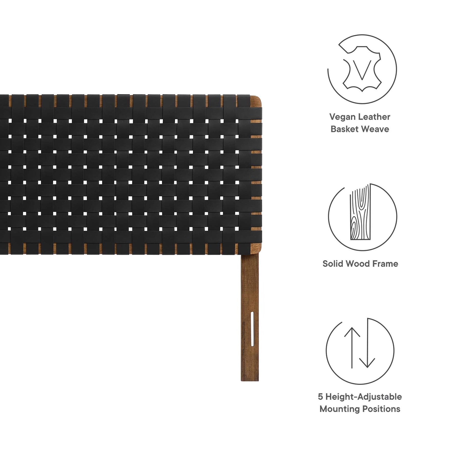 Sparta Weave Vegan Leather King Headboard by Modway