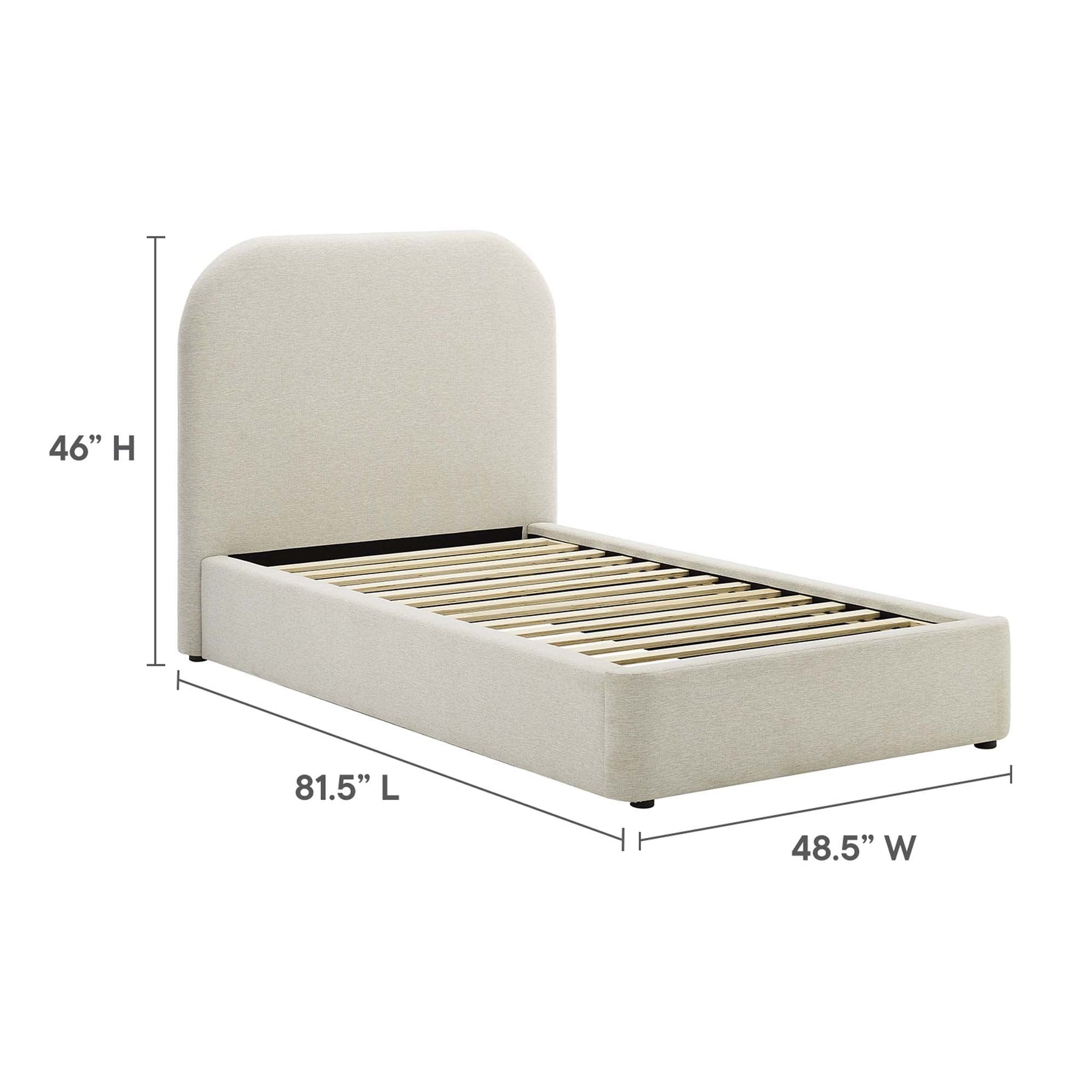 Keynote Upholstered Fabric Curved Twin Platform Bed by Modway