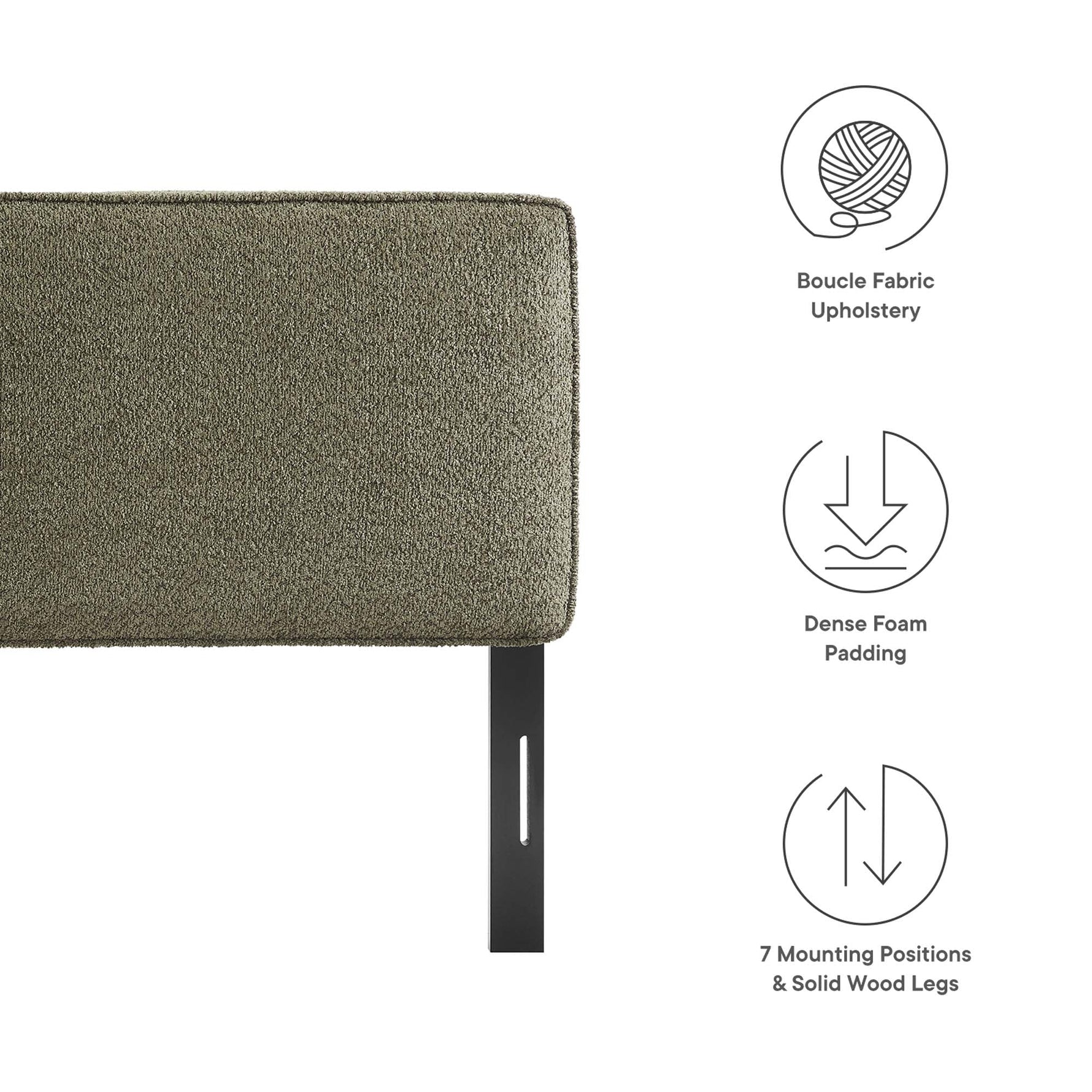 Lindee Boucle Fabric King Headboard by Modway