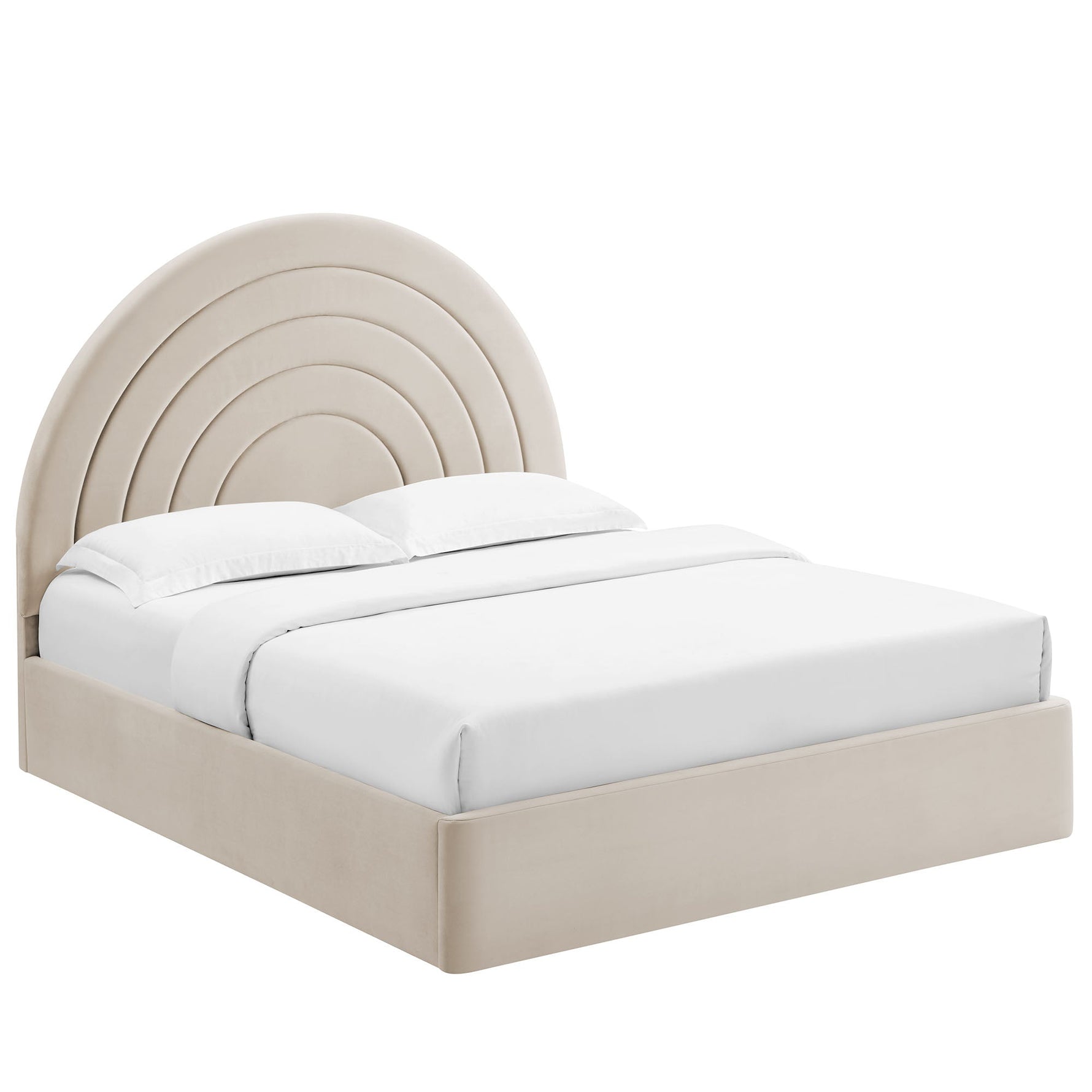 Solana Arched Performance Velvet Full Platform Bed