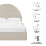 Solana Arched Performance Velvet Full Platform Bed