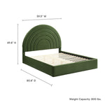 Solana Arched Performance Velvet Full Platform Bed