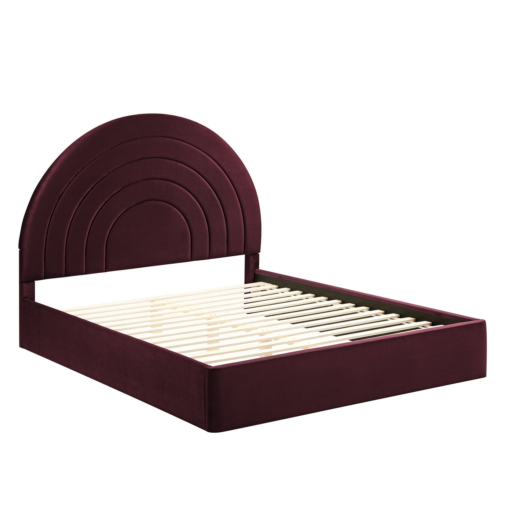 Solana Arched Performance Velvet Full Platform Bed