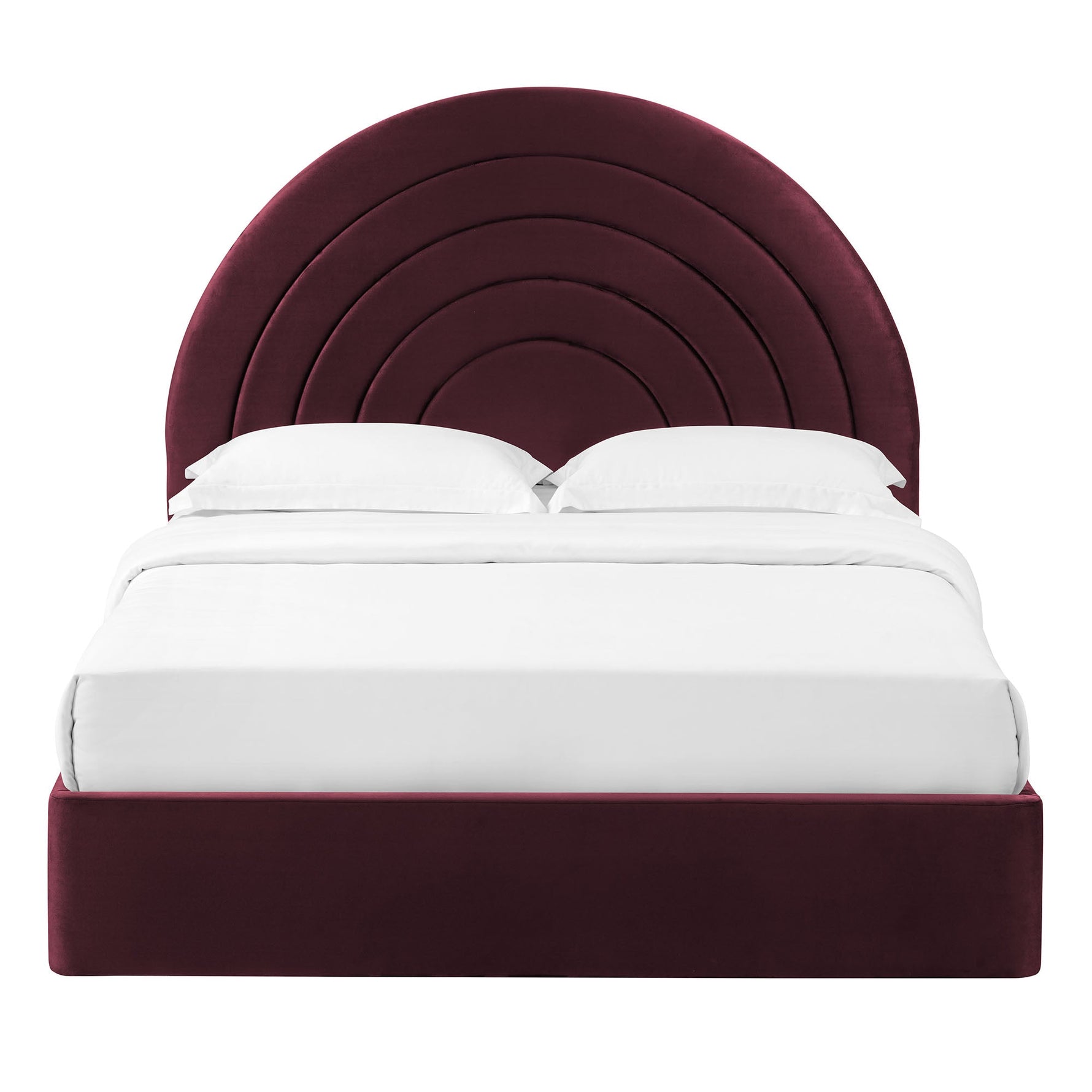 Solana Arched Performance Velvet Full Platform Bed