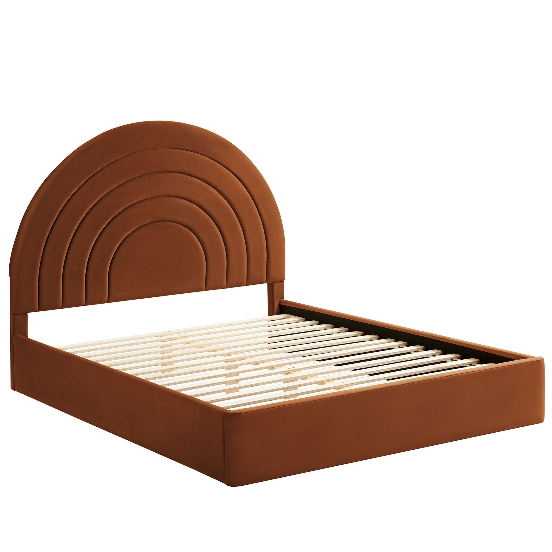 Solana Arched Performance Velvet Full Platform Bed