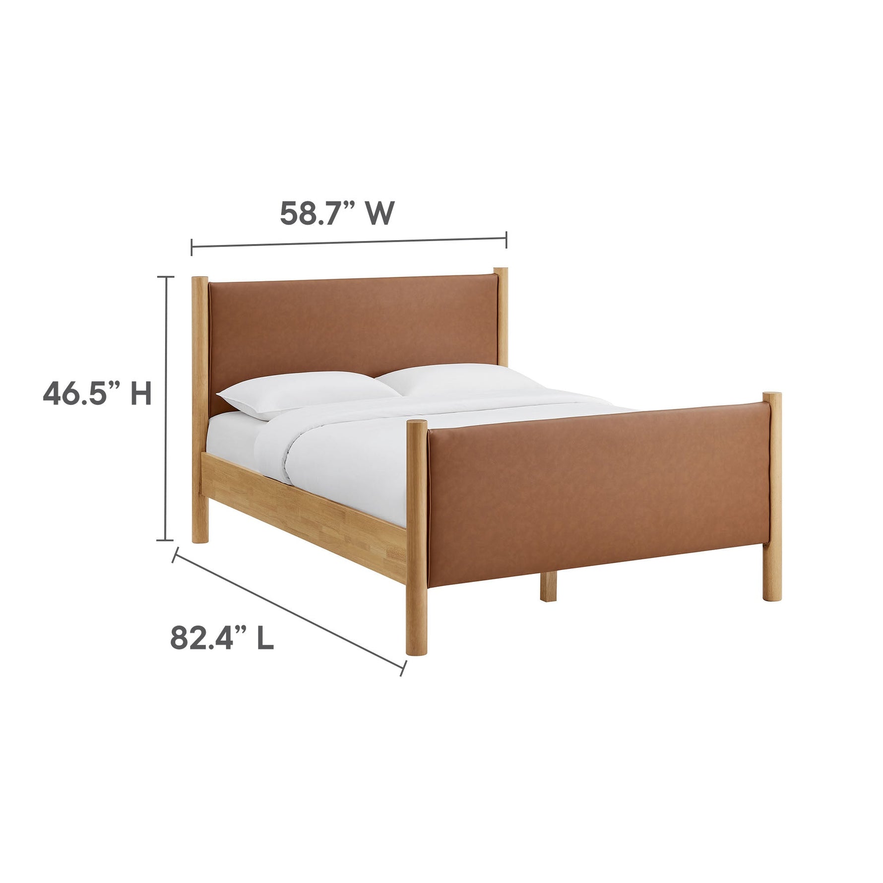 Maven Full Size Vegan Leather Upholstered Platform Bed by Modway