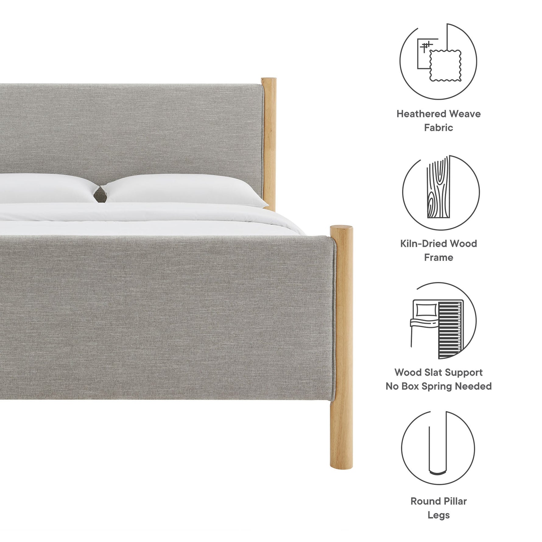 Maven King Size Fabric Upholstered Platform Bed by Modway