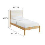 Olea Channel Tufted Boucle Solid Wood Twin Platform Bed by Modway