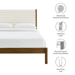 Olea Channel Tufted Boucle Solid Wood Full Platform Bed by Modway